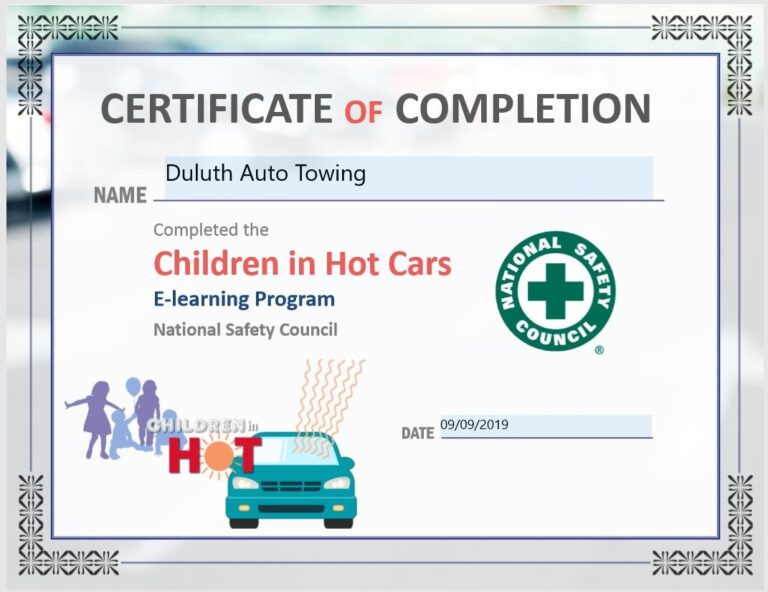 Duluth auto towing car safety